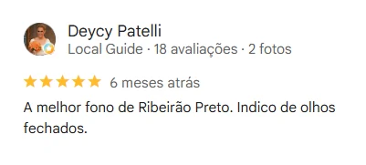 Avaliação de Deycy Patelli no Google