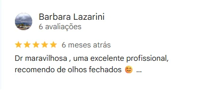 Avaliação de Barbara Lazarini no Google