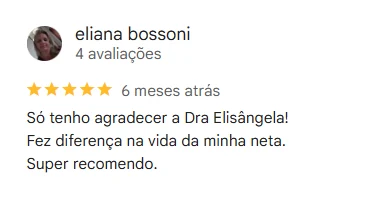 Avaliação de Eliana Bossoni no Google