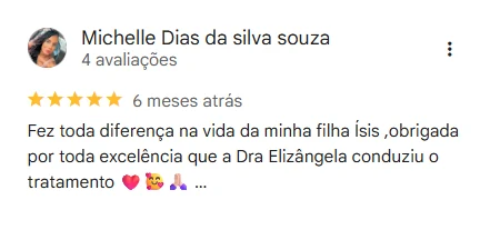 Avaliação de Michelle Dias da Silva Souza no Google