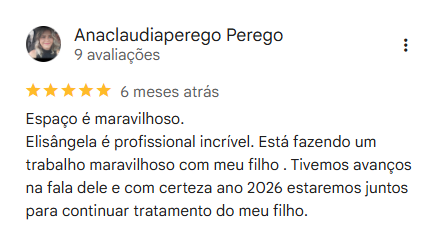 Avaliação de Anaclaudia Perego no Google
